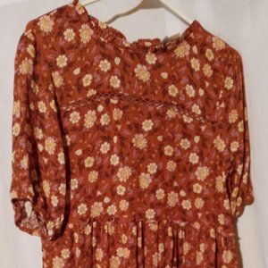 Knox Rose Crinkle Dress Boho Chic SZ Small